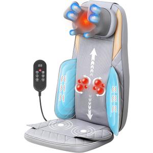 Shiatsu Neck and Back Massager with Heat,4D Kneading Back Massager for Pain Relief Deep Tissue, Back Massager for Chair, Massage Chair Pad for Full Back, Gifts for Women Men Parents