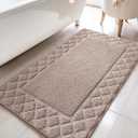 Color&Geomety Brown Bathroom Rugs, Ultra Soft Plush Bathroom Mat Super Absorbent Microfiber Fabric, 17"x30", Washable, Non Slip Bath mats for Outside Shower, Tub, Home Decor (1'5" x 2'6" (Rectangular))