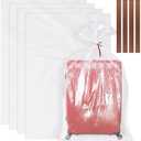 4 Pack Large Clear Plastic Bags, 40" x 60" Moistureproof Dustproof Large Storage Bags, Reusable Giant Extra Luggage Storage Bags for Luggage, Suitcase,Furniture, Chair, Kids Bike (Include 4 Ties)