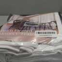 White Short Linen Curtains 45 Inch Length 2 Panel Set for Small Windows Rustic Country Linen Cotton Light Filtering Drapes Privacy Pinch Pleated Back Tab Semi Sheer Kitchen Curtains 45 Inches Long