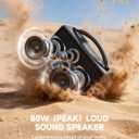 DINDIN Portable Bluetooth Speaker: 80W (Peak), 20H Playtime, Loud Wireless Wood Speakers with Bass, AUX and USB Input, Subwoofer, TWS Pairing, Vintage Speaker for Outdoor, Home, Office (Black)