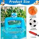 40in Pool Basketball Pool Game Set Inflatable Water Soccer Polo Game 2-in-1 Poolside Floating Summer Swimming Sports Toy for Kids Teens Includes 2 Balls and Pump for Beach Yard Indoor Outdoor