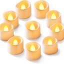 Homemory 11-Pack Flameless LED Tea Lights Candles Battery Operated, 200+Hour Fake Electric Candles TeaLights for Votive, Aniversary, Wedding Centerpiece Table Decor, Funeral, Halloween, Christmas (Bright Amber Glow White Body)