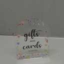 Cards And Gifts Sign, Arch Acrylic Wedding Sign, 5x7 Inch, Wedding Sign Decoration for Wedding Reception & Event Party Table, Bridal Shower Baby Shower Favors for Guests (Flower)