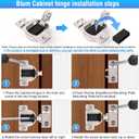 8 PCS Replacement for Blum 110 Cabinet Hinges, Hinge Back Model 30.310-11.02, Compact 33 Screw on 110 Opening Cabinet Door Hinge, Soft Close Cabinet Hinges with Screws (Mounting Plate Not Included)