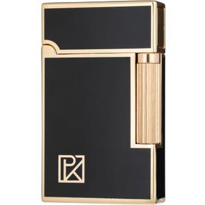 Soft Flame Black Gold Flint Wheel Butane Refillable Gas Metal Lighter