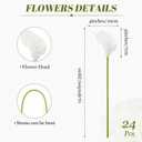 24 Pcs White Artificial Calla Lily Flower White Fake Silk Flowers Real Touch for Wedding Bouquet Office Home Kitchen Decor