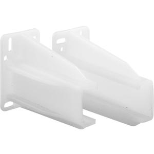 Prime-Line R 7227 Rear Drawer Track Back Plate  Support and Maintain Alignment of Bottom/Side Mounted Drawer Glides, 5/16 In. x 7/8 In., Plastic, White (1 Pair)