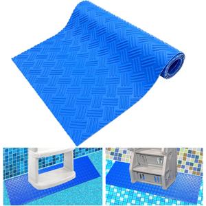 Swimming Pool Ladder Mat - Protective Pool Ladder Pad Step Mat with Non-Slip Texture, Blue Medium Pool Step Mat 45 inch x 45 inch