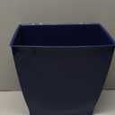 iDesign Small Plastic Bathroom Can, Slim Rectangle Garbage Bin for Bedroom, Office, Dorm, Navy Blue
