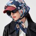 AWAYTR 27.5" Square Satin Head Scarf for Women Hair Scarf Silky Bandana | 70x70cm silk feel head scarf wrap. Ideal for women daily wear travel and sleeping. Soft premium hair protection accessory.