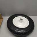 16" Flat Free Solid Tire and Wheel with 2pcs 3/4" Bearing, 4.80/4.00-8 PU Airless Tires with 5/8" Ball Bearings 6" Centered Hub for Hand Truck/Utility Cart/Various Carts, 1 P(330 Lb Gemstone Stripe), Light Grooves