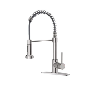 OWOFAN Kitchen Faucet with Pull Down Sprayer Brushed Nickel Stainless Steel Single Handle Pull Out Spring Sink Faucets 1 Hole Or 3 Hole Dual Function for Farmhouse Camper Laundry Utility Rv Wet Bar