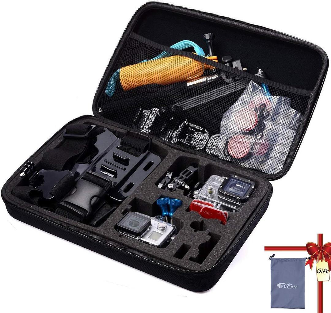 Large Camera Carrying Case Compatible with Gopro Hero 13 12 11 10 9 8 7/AKASO EK7000 Brave 4 Brave 7Le V50X/DJI Osmo Action 5 Pro/ODDV/Jadfezy/SJCAM/APEXCAM/Vemont Action Camera, Travel Case