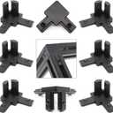 8Pcs 2020 Aluminum Extrusion T Slot Corner Bracket 20 Series Extruded Hardware 3 Way Tri Connector with Set Screw for 20/20 2040 T V Slot Black Aluminum Profile Frame Fitting