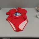 Eomenie One Piece Swimsuit for Women Tummy Control Cutout Bathing Suit V Neck Tie Back Swim Suit (Small, Red)