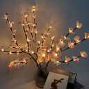 2 Pack Butterfly Orchid Tree Light LED Lights Battery Powered Decorative Tabletop Lighted Tree Lamp Lighted Branches LED Branch Lights for Christmas Room Home Romantic Decoration