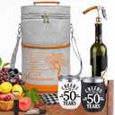 50th Anniversary Wine Cooler Bag Gift for Couples Valentines Day, 50th Anniversary Wedding Gifts for Parents, Friend Her Him, 50 Years Mr. & Mrs Insulated Wine Cooler Tote Tumbler and Wine Accessories