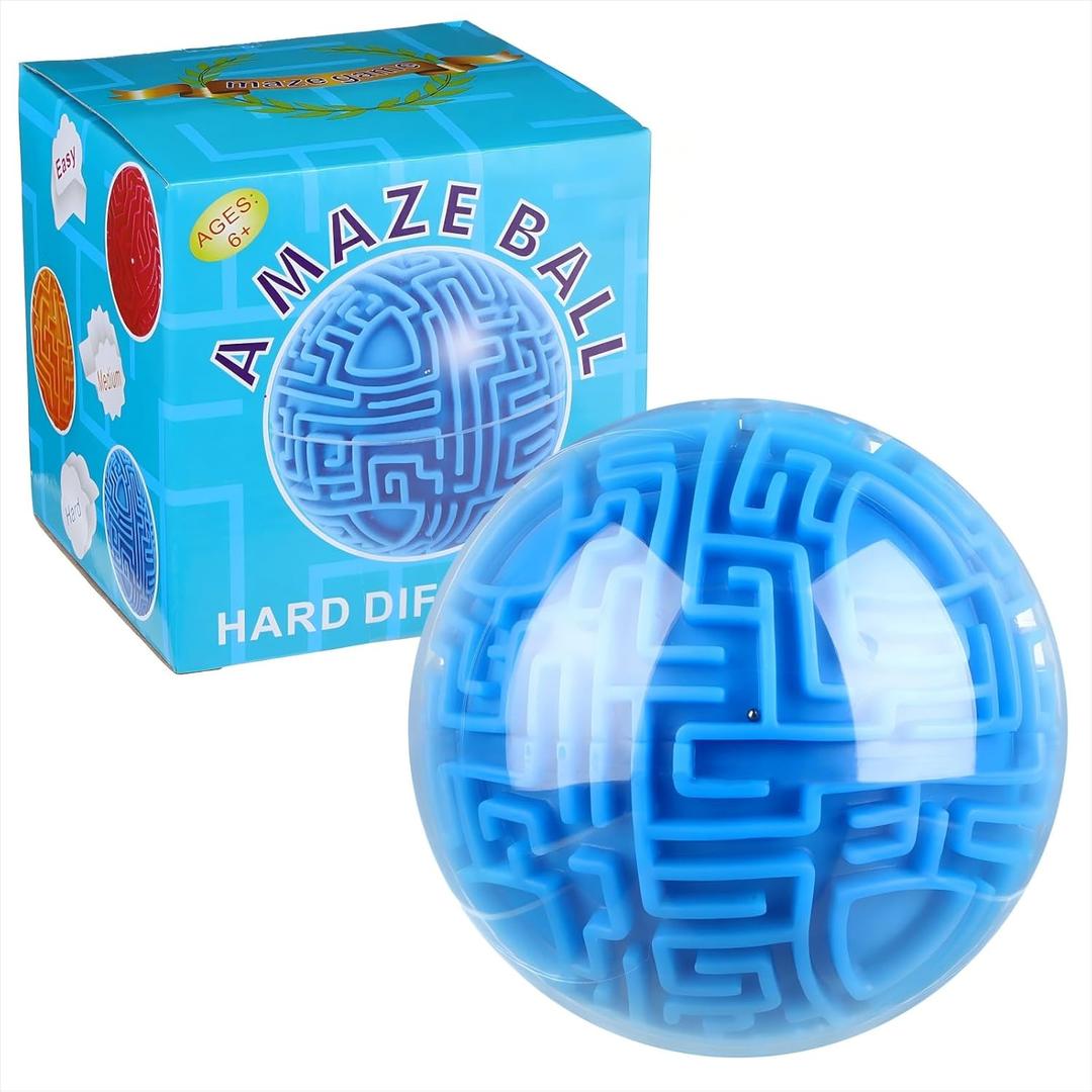 Sratte Maze Ball 3D Maze Game Puzzle Toy Gifts Gravity Brain Teasers Ball for Kids Teens Adults, Hard Challenge(Classic)