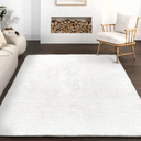 5x7 Grey and White Neutral Rug for Living Room, Indoor Ultra-Thin Washable Rug for Bedroom, Non Slip Backing