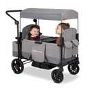 Radio Flyer Pathfinder 2-Seat Stroller Wagon, for Kids 6+ Months, Compact Fold, UV Canopy, Snack Tray & Storage, Cup Holders, All-Terrain Tires, Seats Convert to Flatbed, Stroller Wagon for Kids