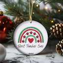 Best Teacher Ever Christmas Ornament for Educators, Heartfelt Apple Tree Decor from Students  Teacher Appreciation Keepsake 2025 (V3)