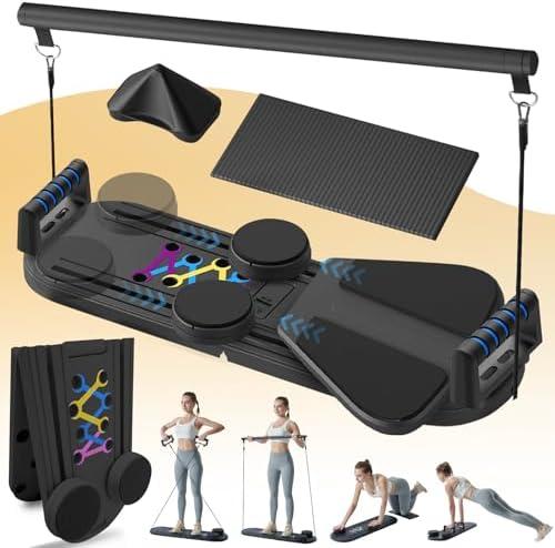 HosculAB Pilates Board - Pilates Reformer Set, 7 in 1 Pilates Boards for Home Workout, Portable and Foldable Pilates Reformers Machine, Multifunctional Pilates Board for Women