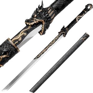 Black Gold Dragon Handmade Chinese Sword Sharp Tang Dynasty Dao High Carbon Steel