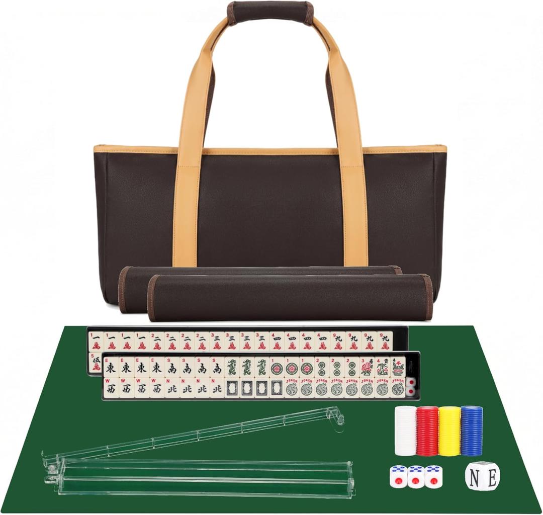 PiPiCat 2026 American Mahjong Tile Set, 166 Acrylic Game Tiles, 52.5*26*8CM