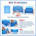 Pinkunn 12 Pcs Multicolor Plastic Document Boxes 12.2 x 9.06 x 3.35 Inch Keepsake Photo Storage Box Classroom Storage Bins with Lid File Cube Organizer with 6 Sheets Name Labels for School Office Home