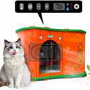Air Conditioned Cat House - 4-Season Thermo-Electric Pet Shelter with Cozy Warm & Cool Modes for Small Dogs and Cats Up to 15lbs, Energy Efficient & Ultra-Quiet (Orange)