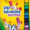 Crayola Pip Squeaks Skinnies Washable Marker Set (16ct), Mini Markers for Toddlers, Thin Coloring Supplies for Kids, Toddler Back to School Essentials, DI Cra Z Art Vivid Bright Markers 12PCS, 4CT Silly Slime