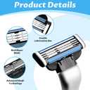 Mach 3 Razor Refills for Men,Razor Blade Refills for Men - 24PCS Compatible with mach 3 razor blades refills with Mach3 Razors, Dual Lubrication Blades for Extra Close & Comfortable Shave
