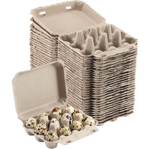 LayHyand 30 Pack Quail Egg Cartons, 3x4 Dozen Egg Carton, Blank Natural Pulp Eggs Container Holder Reusable for 12 Count Quail Huevo Storage Strong Tray for Refrigerator