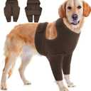 IDOMIK Dog Recovery Suit for Front Legs, Adjustable Dog Leg Sleeves to Stop Licking, Dogs Elbow Braces Protector for Leg Injuries Shoulder Wound, Cone Collar Alternatives,Khaki,XL