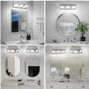 Modern LED Small Bathroom Lights Fixtures 3-Light,Stainless Steel Chrome Acrylic Wall Lighting,Vanity Lights for Bathroom Over Mirror 6000K 16in