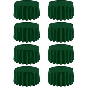 8 Pack Round Tablecloth 90 Inch Hunter Green Table Cloth for Round Tables, Washable Polyester Dark Green Table Cloth Stain and Wrinkle Resistant Decorative Table Cover for Wedding Party Dining Banquet