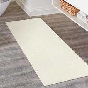 LEEVAN Washable Runner Rugs 2'x5', White Hallway Runner Rug, Hand-Woven Reversible Entryway Rug, Modern Bedroom Farmhouse Bathroom Rugs, Soft Laundry Room Carpet, Long Carpet Sink Foyer (Cream)