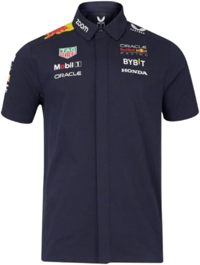 Red Bull Racing F1 Men's 2024 Team Button Down Shirt (XX-Large, Navy)