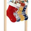 TangFee Wooden Christmas Stocking Holder Stand, 6 Hooks Wood Xmas Stocking Hanger Floor Stands, 51x26x88Cm/20 * 10 * 35inch