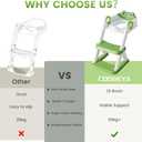 COOSEYA Frog Toilet Seat, Potty Training Seat for Toddler, Upgrade Potty Training 2 in 1 Toddler Toilet Seat for Boys Girls,Waterproof Soft Mat Non-Slip Step Stool (Green)