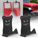 Door Storage Hangers Removable Wall Mounted Door Storage Holder Brackets with Anti-Scratch Rubber Lining, Compatible with 1956-2024 Jeep Wrangler CJ YJ TJ LJ JK JKU JL JLU Gladiator JT(2 PCS)