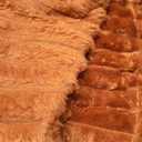 Burnt Orange Fleece Throw Blanket 6080 for Couch Sofa Bed,Super Soft Cozy Plush Microfiber Flannel Blanket with Stripes Design Lightweight for Adults,Woman,Girls