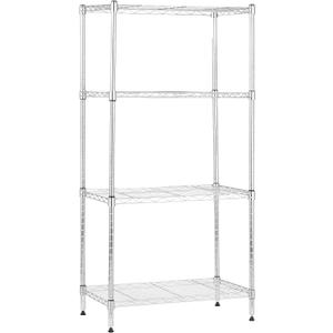 6 x Amazon Basics 4-Shelf Adjustable Storage Shelving Unit for Garage, Steel Wire Rack, 200 Pound Loading Capacity per Shelf, 13.4"D x 23.2"W x 48"H, Chrome