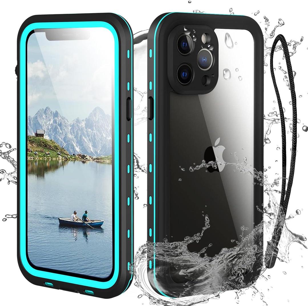 Waterproof Phone Case Compatible with iPhone 13 Pro, IP68 Waterproof Shockproof Dust-Proof Phone Case with Built in Screen Protector, Full Body Protective Case (Teal, iPhone 13 Pro)
