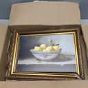 uniro Vintage Gold Framed Wall Art, Vintage Lemons Still Life Canvas Art Prints Painting, Antique Fruit Wall Art Picture, Rustic Kitchen Art Farmhouse Wall Decor for Kitchen, Dining Desktop Decor - 16x24Inch