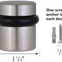 Design House 2-Pack Modern Cylindrical Floor Mounted Door Stops with Rubber Bumper, Satin Nickel, Heavy Duty Brass Construction Design House, 189332-SN