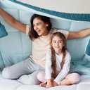 Exclusivo Mezcla Lightweight Reversible Twin Size Comforter Set, Down Alternative Comforter with 1 Pillow Sham, Twin Size Bedding Set for All Seasons, Dusty Teal/Aqua Blue