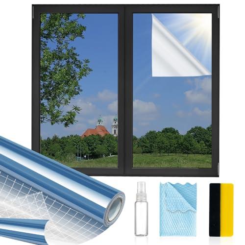 MAGIDEKOR Window Privacy Film One Way, Reflective Mirror Window Film Daytime Privacy, UV Sun Blocking Heat Control Static Cling, Window Tint for Home Office - 35.4 Inch X32.8 Feet