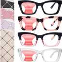 SIGVAN Progressive Multifocus Reading Glasses for Women Men Blue Light Blocking Spring Hinge Computer Multifocal Readers (4 Mix)